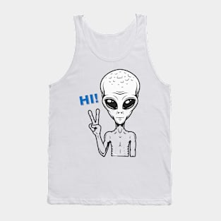 Alien saying Hi Tank Top